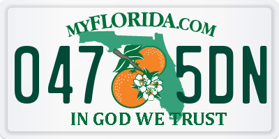 FL license plate 0475DN
