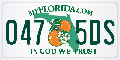 FL license plate 0475DS
