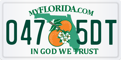 FL license plate 0475DT