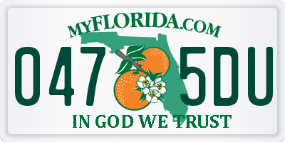 FL license plate 0475DU