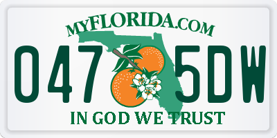 FL license plate 0475DW