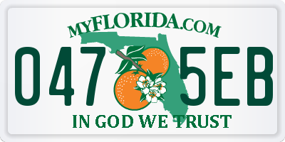 FL license plate 0475EB