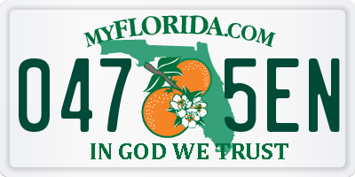 FL license plate 0475EN