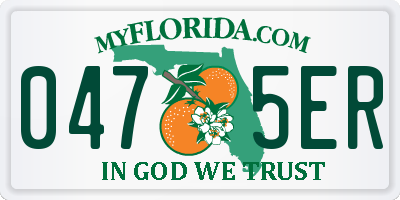 FL license plate 0475ER