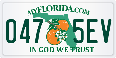 FL license plate 0475EV