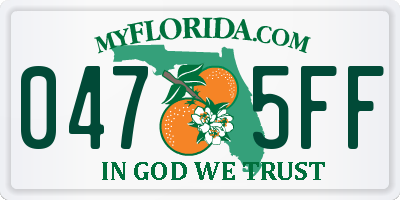 FL license plate 0475FF