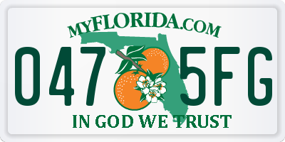 FL license plate 0475FG