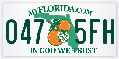 FL license plate 0475FH