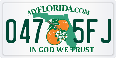 FL license plate 0475FJ