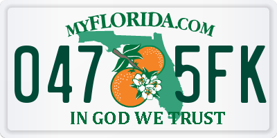 FL license plate 0475FK
