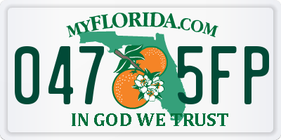 FL license plate 0475FP