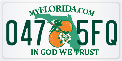FL license plate 0475FQ
