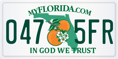 FL license plate 0475FR