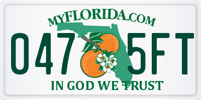 FL license plate 0475FT