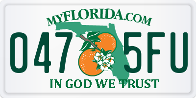 FL license plate 0475FU