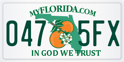 FL license plate 0475FX