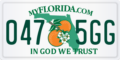FL license plate 0475GG