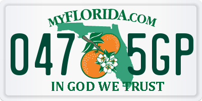 FL license plate 0475GP