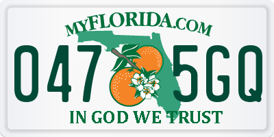 FL license plate 0475GQ