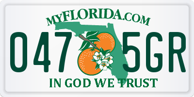 FL license plate 0475GR