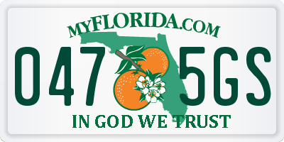 FL license plate 0475GS