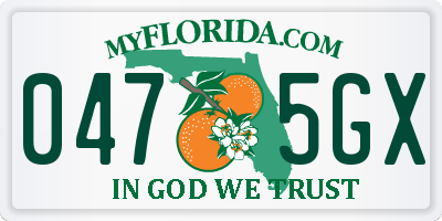 FL license plate 0475GX