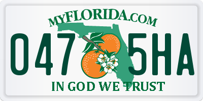 FL license plate 0475HA