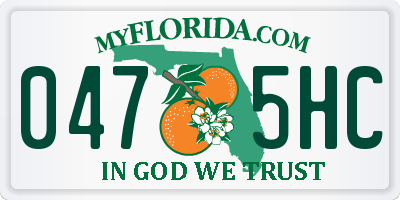 FL license plate 0475HC