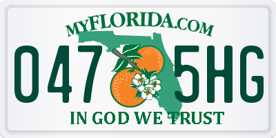 FL license plate 0475HG