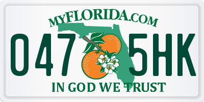 FL license plate 0475HK