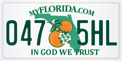 FL license plate 0475HL