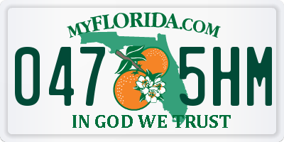 FL license plate 0475HM