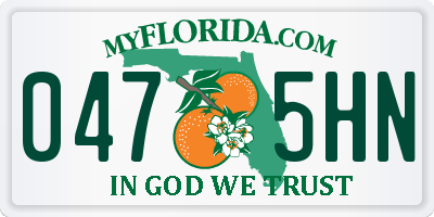 FL license plate 0475HN