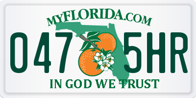 FL license plate 0475HR