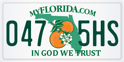 FL license plate 0475HS