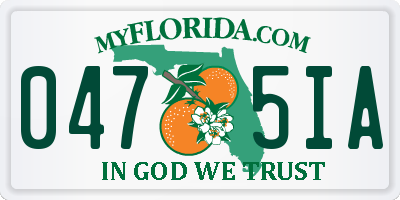 FL license plate 0475IA