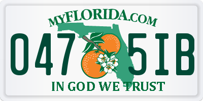 FL license plate 0475IB
