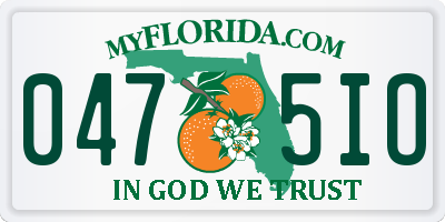 FL license plate 0475IO