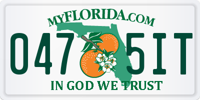 FL license plate 0475IT