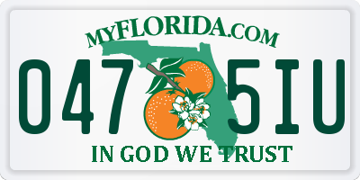 FL license plate 0475IU