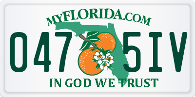 FL license plate 0475IV