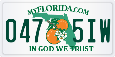 FL license plate 0475IW