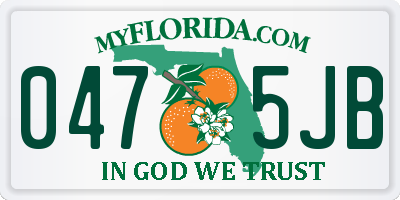 FL license plate 0475JB