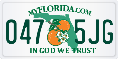 FL license plate 0475JG