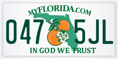 FL license plate 0475JL