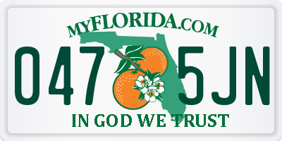 FL license plate 0475JN