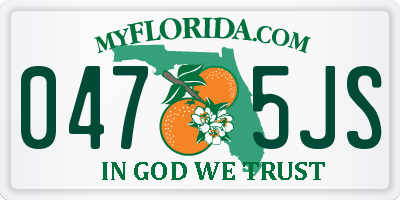 FL license plate 0475JS