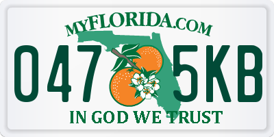 FL license plate 0475KB