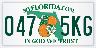 FL license plate 0475KG