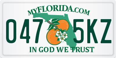 FL license plate 0475KZ